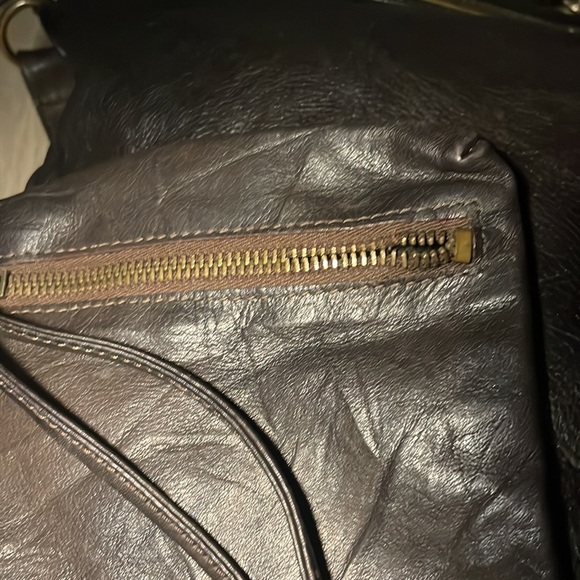 Thomas Wylde Dark Chocolate Leather Bag with Stoned Decorative Skull Head - Picture 14 of 16